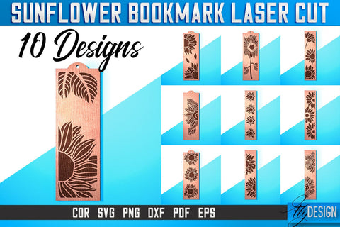 Sunflower Bookmark Laser Cut SVG | Bookmark Laser Cut SVG Design | CNC Files SVG Fly Design 