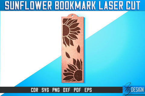 Sunflower Bookmark Laser Cut SVG | Bookmark Laser Cut SVG Design | CNC Files SVG Fly Design 