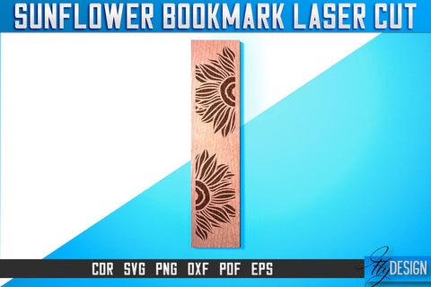 Sunflower Bookmark Laser Cut SVG | Bookmark Laser Cut SVG Design | CNC Files SVG Fly Design 