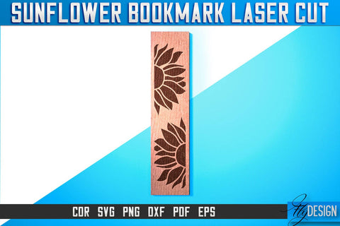 Sunflower Bookmark Laser Cut SVG | Bookmark Laser Cut SVG Design | CNC Files SVG Fly Design 
