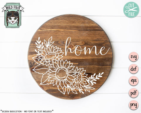 Sunflower Border SVG Cut File SVG Wild Pilot 