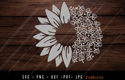 Sunflower Brain Cancer SVG, Brain Cancer svg, Brain Cancer Awareness Svg, Grey Ribbon Svg, Brain Cancer png, Svg cut file to use for Cricut SVG SilaBerlin 