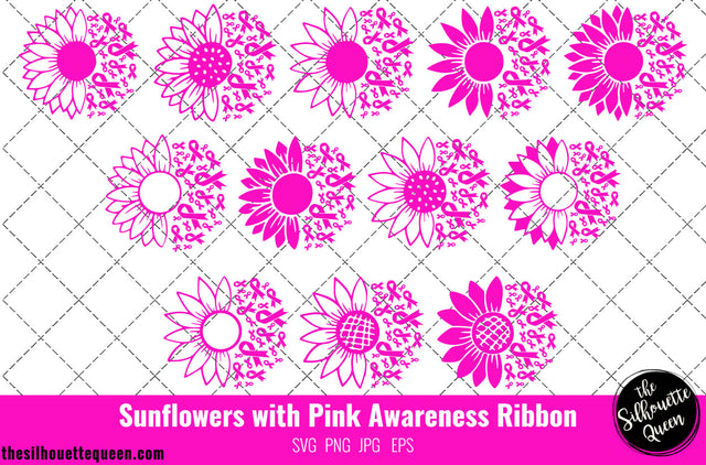 Sunflower Breast Cancer Pink Ribbon SVG,Breast Cancer Awareness Svg, Cricut files, Svg cut file to use Cricut SVG Loveleen Kaur 