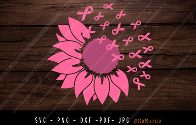 Sunflower Breast Cancer SVG, Breast Cancer svg, Cancer Awareness Svg, Ribbon Svg, Breast Cancer png, Svg cut file to use for Cricut SVG SilaBerlin 