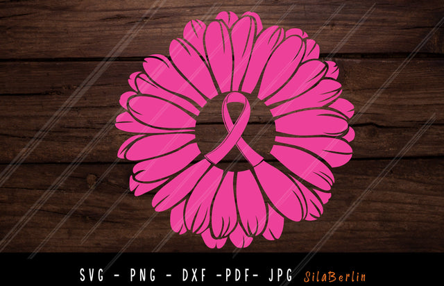 Sunflower Breast Cancer SVG, Breast Cancer svg, Cancer Awareness Svg, Ribbon Svg, Breast Cancer png, Svg cut file to use for Cricut SVG SilaBerlin 