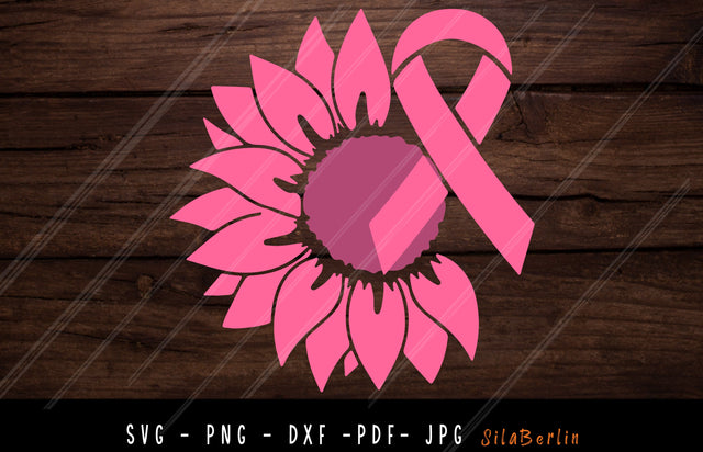 Sunflower Breast Cancer SVG, Breast Cancer svg, Cancer Awareness Svg, Sunflower Ribbon Svg, Breast Cancer png, Svg cut file use for Cricut SVG SilaBerlin 