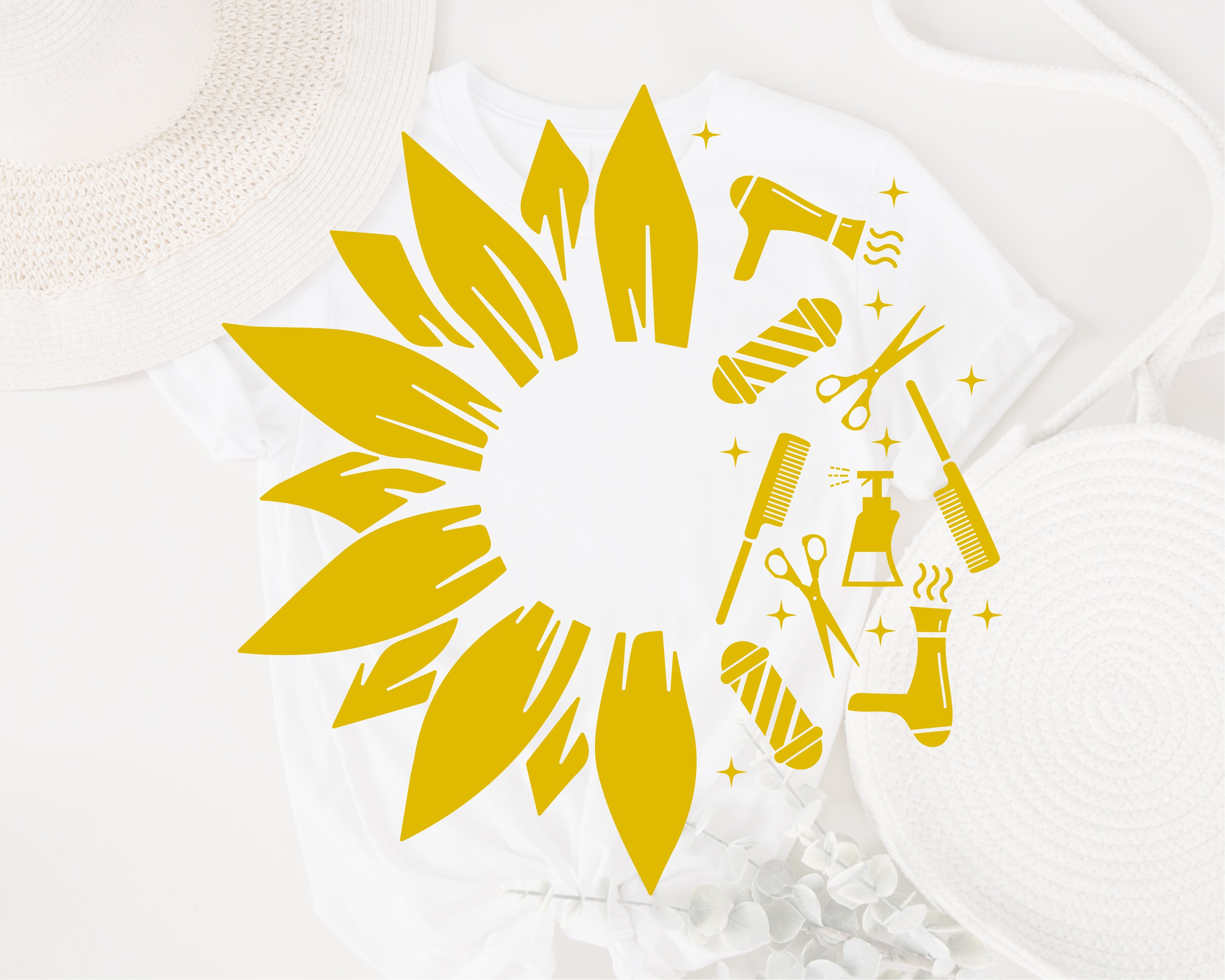 Sunflower Strabucks SVG - Flower Monogram SVG - Frame SVG