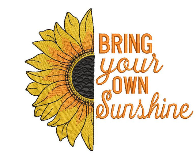 Sunflower Bring Your Own Sunshine Embroidery/Applique DESIGNS Canada Embroidery 