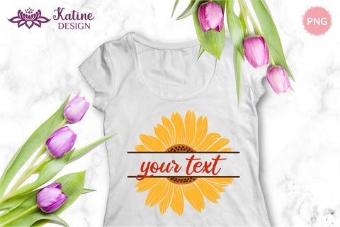 Sunflower bundle monogram svg, sunflower svg, split monogram svg, flower border svg, floral frame svg, sunflower clipart, sunflower png, sunflower vector, cricut sunflower svg, flower svg, floral svg, sunflower png, svg files for cricut SVG KatineDesign 
