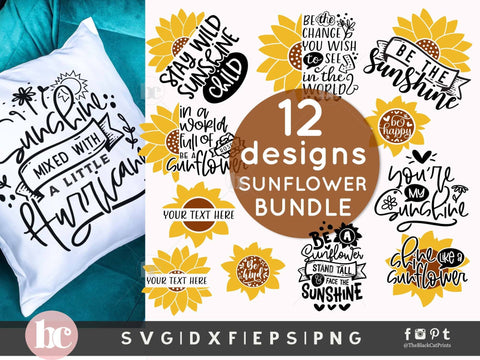 Sunflower Bundle | Sunflower Cut Files SVG TheBlackCatPrints 