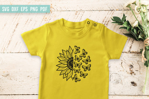 Sunflower Butterflies SVG | Sunflower Butterfly SVG SVG Irina Ostapenko 