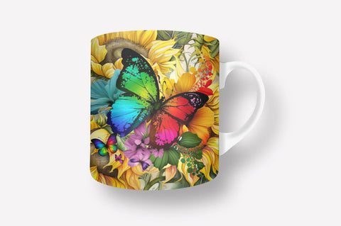 Sunflower Butterfly 11, 12 & 15 Oz Mug Sublimation Sublimation Regulrcrative 