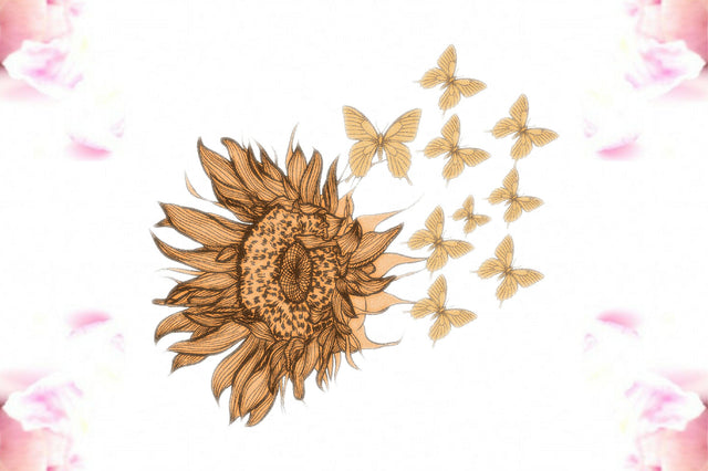 Sunflower Butterfly Sublimation PNG Sublimation Jagonath Roy 