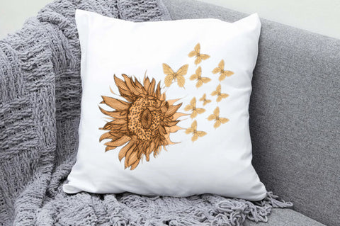 Sunflower Butterfly Sublimation PNG Sublimation Jagonath Roy 