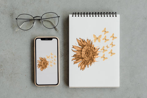 Sunflower Butterfly Sublimation PNG Sublimation Jagonath Roy 