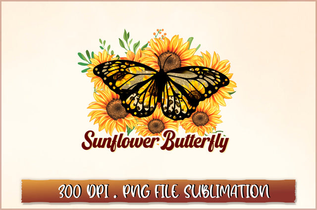 Sunflower butterfly Sublimation SVG Shetara Begum 