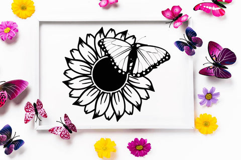 Sunflower Butterfly SVG Bundle SVG Regulrcrative 