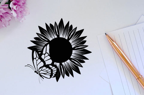 Sunflower Butterfly SVG Bundle SVG Regulrcrative 