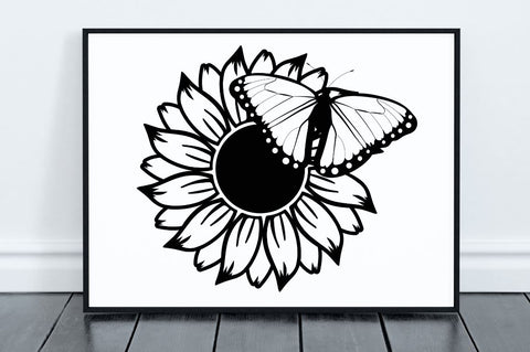Sunflower Butterfly SVG Bundle SVG Regulrcrative 