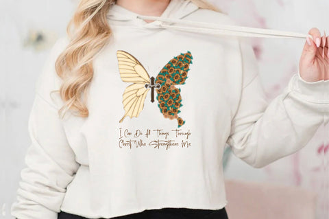 Sunflower Butterfly with Cross PNG Sublimation Jagonath Roy 