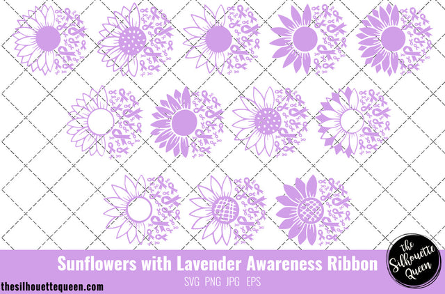 Sunflower Cancer Survivor Lavender Ribbon SVG,Cancer Survivor Svg, Cricut files, Svg cut file to use Cricut SVG Loveleen Kaur 