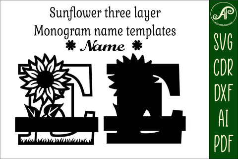 Sunflower Capital Monogram Letter E SVG SVG APInspireddesigns 