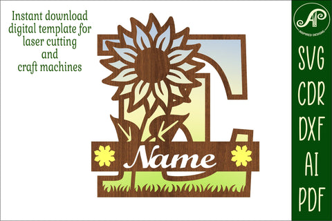 Sunflower Capital Monogram Letter E SVG SVG APInspireddesigns 