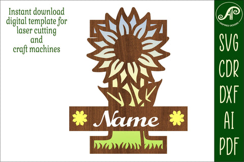 Sunflower Capital Monogram Letter I SVG SVG APInspireddesigns 