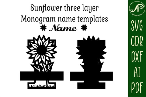 Sunflower Capital Monogram Letter I SVG SVG APInspireddesigns 