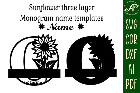 Sunflower Capital Monogram Letter O SVG SVG APInspireddesigns 