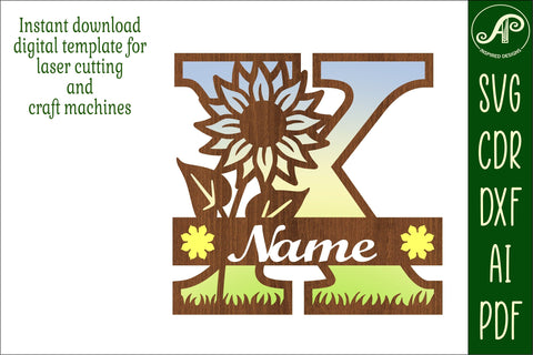 Sunflower Capital Monogram Letter X SVG SVG APInspireddesigns 