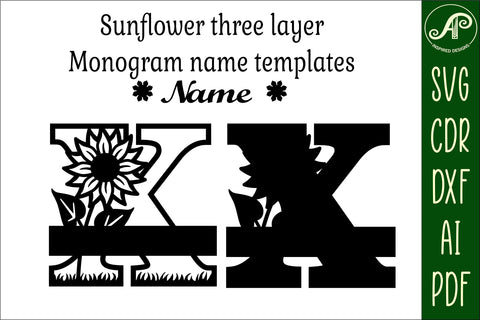 Sunflower Capital Monogram Letter X SVG SVG APInspireddesigns 