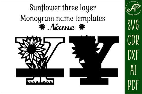 Sunflower Capital Monogram Letter Y SVG SVG APInspireddesigns 