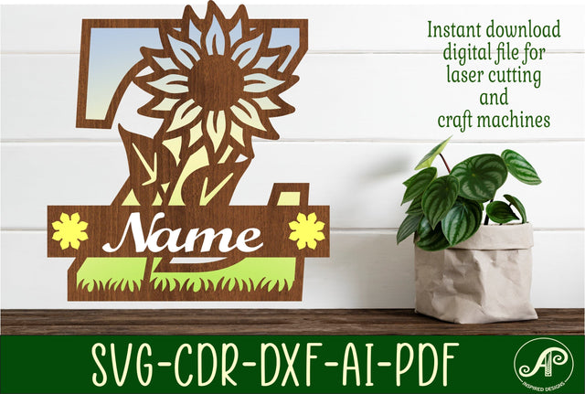 Sunflower Capital Monogram Letter Z SVG SVG APInspireddesigns 