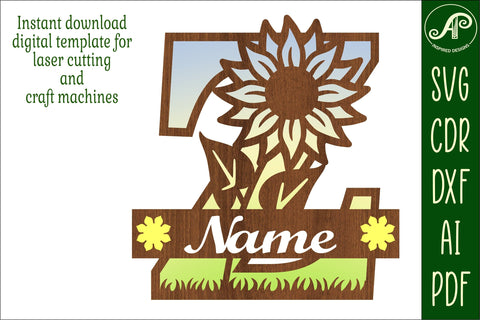 Sunflower Capital Monogram Letter Z SVG SVG APInspireddesigns 