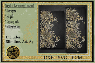 Sunflower Cards - Single line Sketch | Foil Quill Sketch DESIGN DrawnTogether with love 