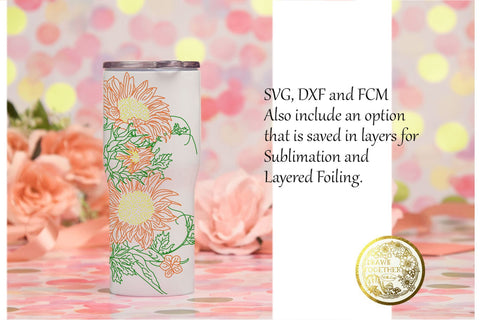 Sunflower Cards - Single line Sketch | Foil Quill Sketch DESIGN DrawnTogether with love 