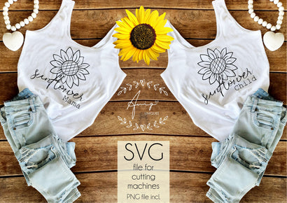 Sunflower Child and Mama COMBO SVG, PNG, JPEG SVG Aniq Uniques Designs 