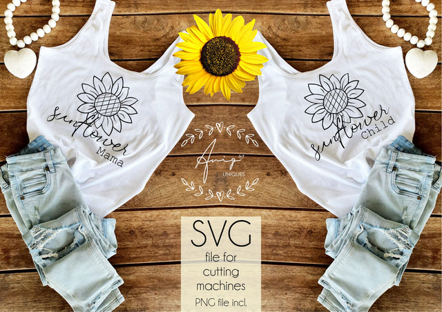 Sunflower Child and Mama COMBO SVG, PNG, JPEG SVG Aniq Uniques Designs 