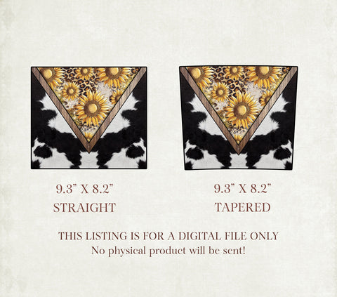 Sunflower Cow 20oz Sublimation Tumbler Designs, Country Western 9.2 x 8.5” Straight Skinny Tumbler Sublimation TrendingDesign 