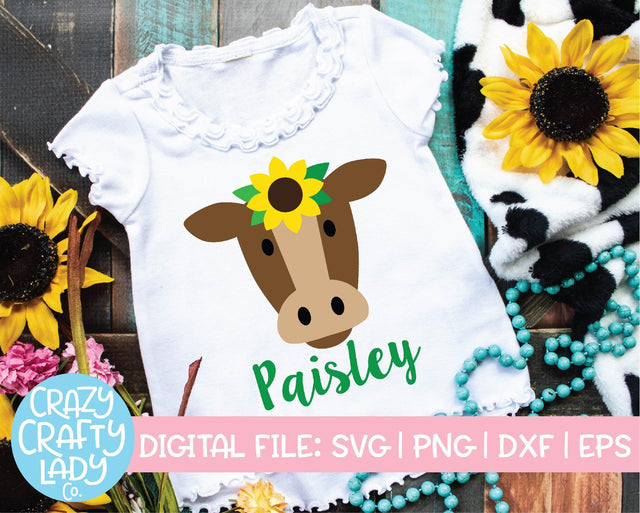 Sunflower Cow | Fall SVG Cut File SVG Crazy Crafty Lady Co. 