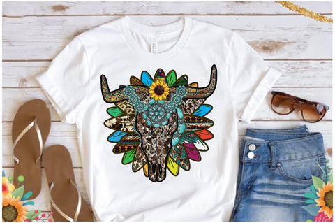 Sunflower Cow Skull Sublimation Sublimation Jagonath Roy 