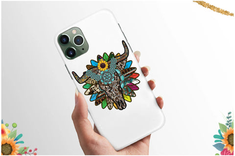 Sunflower Cow Skull Sublimation Sublimation Jagonath Roy 