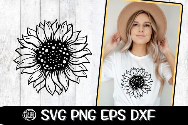 Sunflower - Doodle - Cut File - Hand Drawn - SVG PNG EPS DXF SVG On the Beach Boutique 