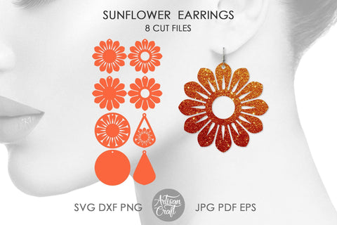 Sunflower Earring Template SVG SVG Artisan Craft SVG 