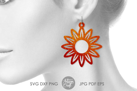 Sunflower earrings, SVG files SVG Artisan Craft SVG 