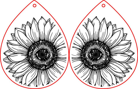 Sunflower Earrings SVG For Laser Sunflowers Earrings For Glowforge Sunflower Earrings For Laser Glowforge Earrings With Flower Earrings SVG SVG Diva Watts Designs 
