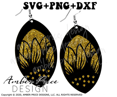 Sunflower Earrings SVG | Layered Sunflowers | PNG DXF SVG Amber Price Design 