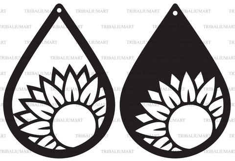 Sunflower earrings SVG TribaliumArtSF 