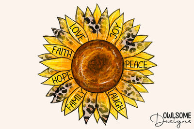 Sunflower Faith Hope Love PNG Sublimation Sublimation Owlsome.Designs 